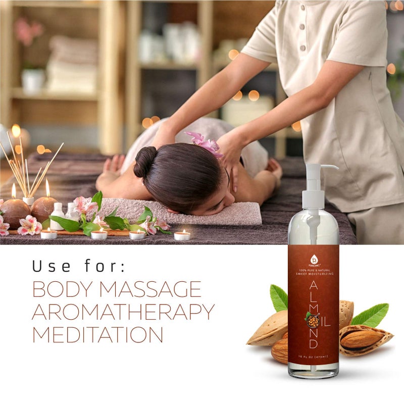 Pursonic 100% Natural Sweet Almond Oil for Skin â€“ Nourishing formula for Body & Hair Care, Aromatherapy, Moisturizing and Massage - Almond Essential Oil for Glowing Skin & Healthy Hair - Image 3